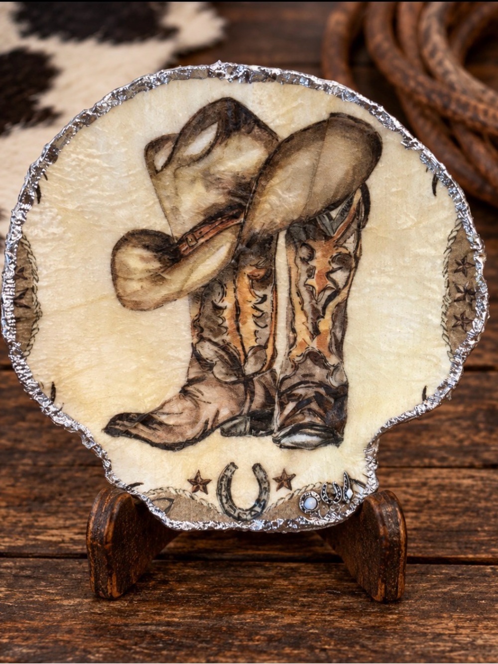 Western Style Handmade Shell Jewelry holder.